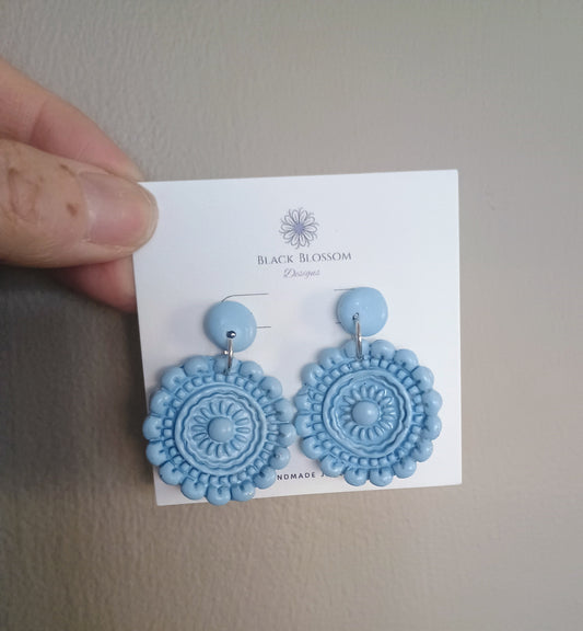 Blue Mandala Earrings