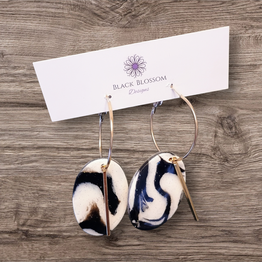 Black and White Dangle Earrings