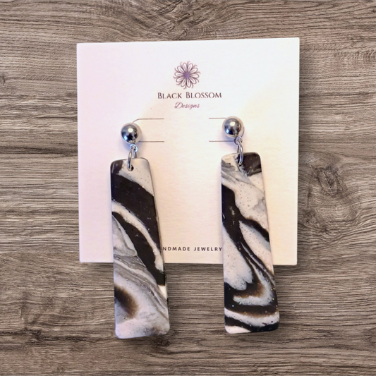 Black Marble Earrings