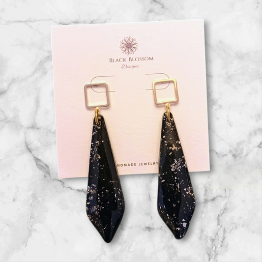 Long Black Earrings