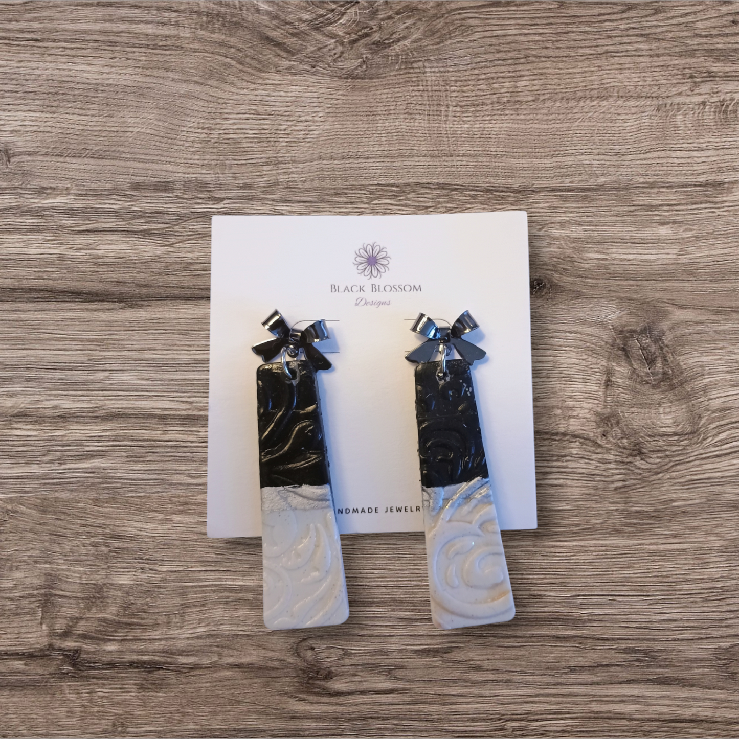 Black and White Earrings